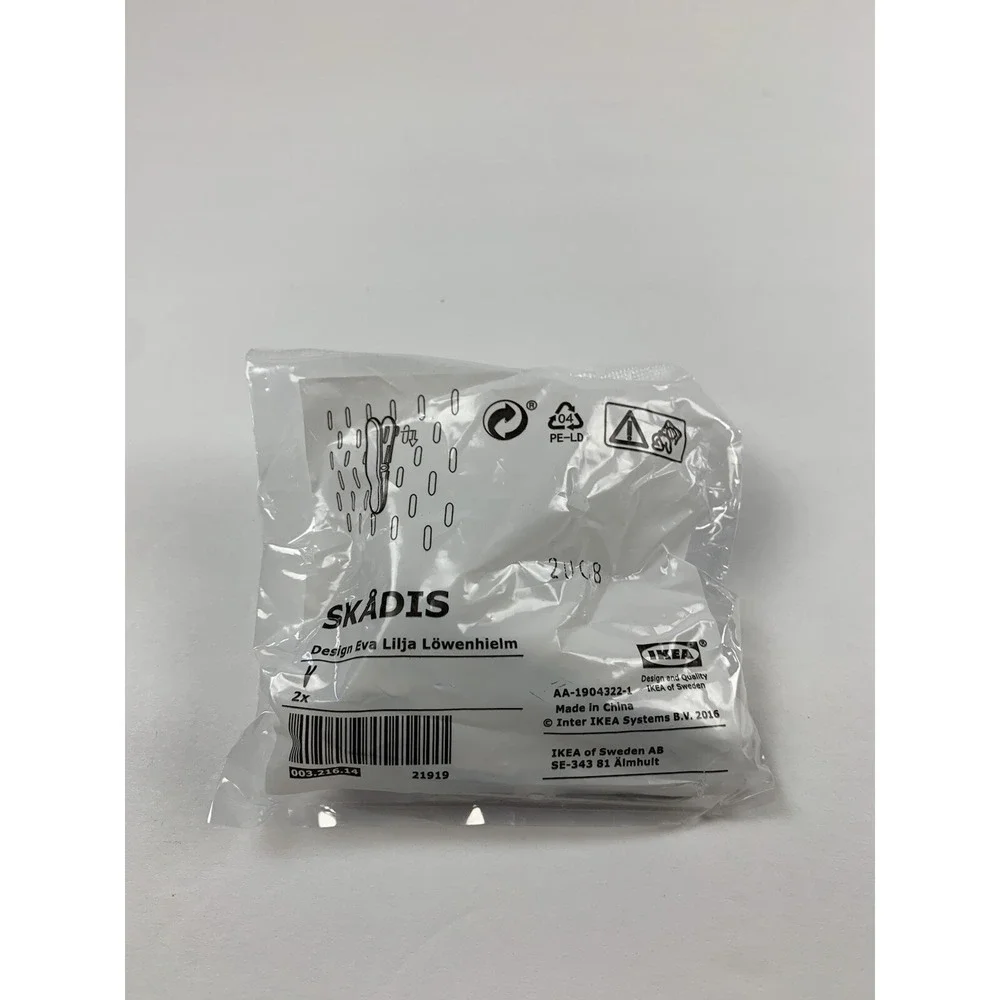 IKEA‎ Skadis Clip / 2 Pack White 003.216.14 Clip With Hook For Pegboard New 6240
